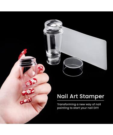French Tip Nail Stamper Kit with Clear Scraper - Silicone Jelly Nails Art Tool for Easy DIY Salon-Quality Manicures (White) - Buy Online on GoSupps.com