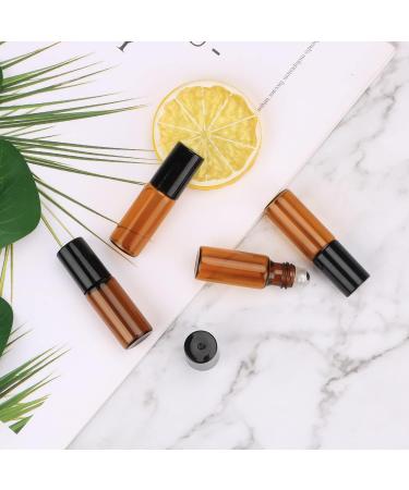 Amber Glass Roll Bottles 5ml - 35 Pack with Stainless Steel Roller Balls & Black Lids - Ideal for Essential Oils Aromatherapy Perfumes & Lip Balm - Buy Online on GoSupps.com