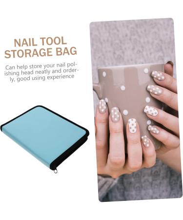Healeved 1pc Grinding Head Storage Bag Manicure Kit Nail Storage Organizer Nail Drill Organizer Bag Nail Kit Nail Bit Rainbow Hair Clips Mini Ceramic Container Clean Tool Leather - Buy Online on GoSupps.com