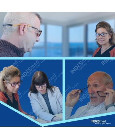 Indesmed Reading Glasses | Magnetic Click Customizable Ribbons Blue Light Filter | Elegant & Lightweight | 1.5 Diopters for Men & Women - Buy Online on GoSupps.com