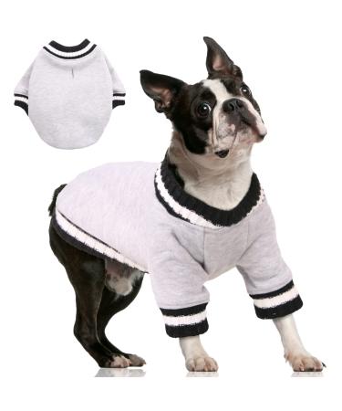 FUAMEY Dog Pullover Sweater, Dog Winter Coat Cold Weather Outfit Dog Clothes Warm Dog Jacket Small Medium Large Dog Winter Vest Easy on Puppy Boy Girl Sweater Small(chest:19.6in) grey