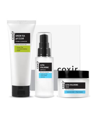 coxir ULTRA HYALURONIC GIFT SET/ /Gift Set Birthday present / Foam Cleanser+Serum+Cream/Hyaluronic Acid Betaine Plant Complex l Lightweight Hydrating Moisturizing/Korean Skin Care