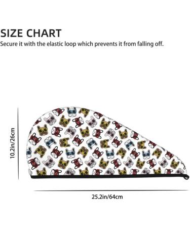 Hair Towel Wrap & Turban with Button - Bulldog Sunglasses Face Design for Quick Drying - Buy Online on GoSupps.com