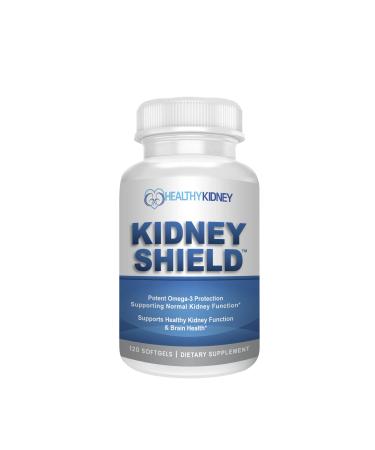 Kidney Shield 120 Caps Kidney Supplement to Support Normal Kidney Function and Support Kidney Health for Kidney Cleanse Omega 3 120 Count (Pack of 1)