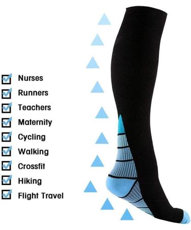 ZLYJ 3 Pairs Compression Socks for Men & Women - Knee High Sports Socks for Travel & Ankle Support in Gray - Perfect for Enhanced Comfort & Performance - Buy Online on GoSupps.com