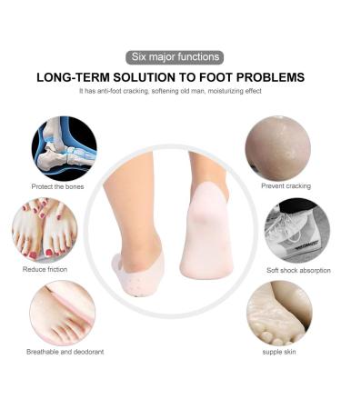 Silicone Protective Socks - Foot Care Tool for Cracked Feet | Anti-Cracks Silicone Socks (L-White) - Shop Internationally! - Buy Online on GoSupps.com