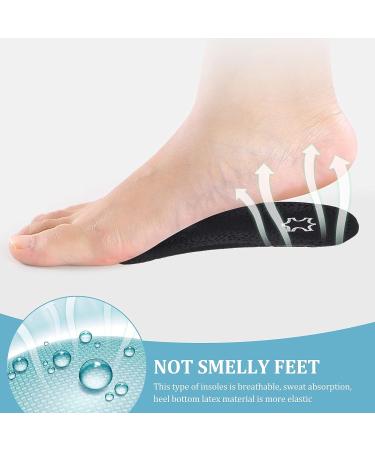DOITOOL Plantar Fasciitis Relief Insoles - Arch Support Cushioned Inserts for Men and Women - Leather Arch Half Pad for Flat Feet - 1 Pair Black Heel Cushions - Size 39-40 - Buy Online on GoSupps.com