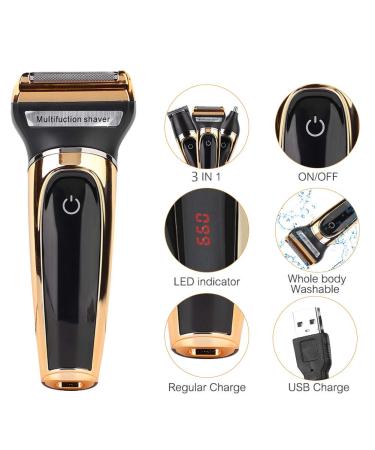 3 in 1 Waterproof Hair Clippers for Men - Multi-Functional Electric Hair & Beard Trimmer with Nose Hair Trimmer | USB Charging - Buy Online on GoSupps.com