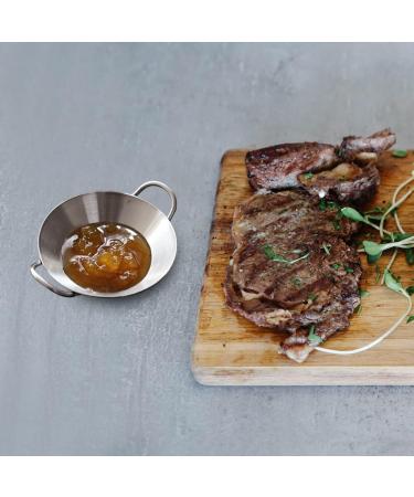 Zerodeko Small Condiment Dish with Ears Japanese Side Dishes Soy Sauce Dishes Sushi Dip Bowls Snack Dish Dipping Sauce Plate Sushi Dipping Bowl Home 304 Stainless Steel Korean The Dish 11X8.5CM Silver - Buy Online on GoSupps.com