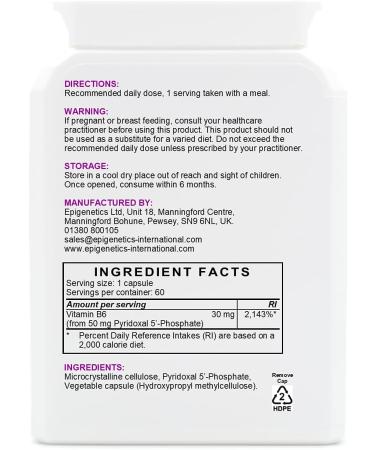 P5P 50 (Pyridoxal-5-Phosphate) 50mg | Vitamin B6 30mg UK Made | 60 Vegan Friendly Capsules | 2 Month Supply | 1 Capsule Daily (High Strength) - Buy Online on GoSupps.com