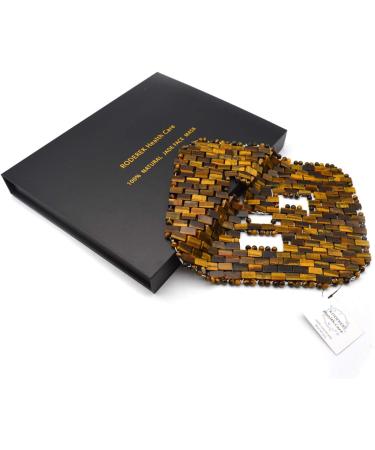 Jade Ice Sleeping Mask - Relieve Face & Eye Puffiness | Anti-Wrinkle Therapy | Yoga Meditation Tools (Tiger's Eye Jade) - Shop Globally - Buy Online on GoSupps.com