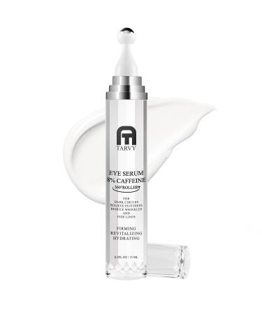 Eye Serum, Under Eye Cream For Dark Circles, 8% Caffeine Eye Serum For Women & Men, Eye Cream Anti Aging With 360 Massage Ball, Eye Cream For Puffiness And Bags Under Eyes, Eye Serum For Fine Lines