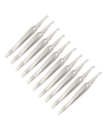 AAProTools 10 PCS Orthodontic Bracket Placer Self Holder Tweezers Reverse Action Tweezers (Long)