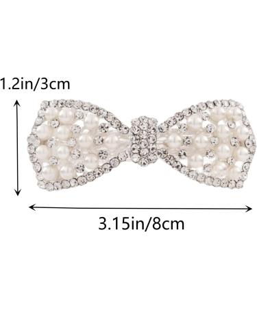 Dorytop Barrettes Butterfly Pearls Hair Clips Pins Pearl Bow Hairpin Crystal Rhinestone Hair for Women Girls(Silver) - Buy Online on GoSupps.com