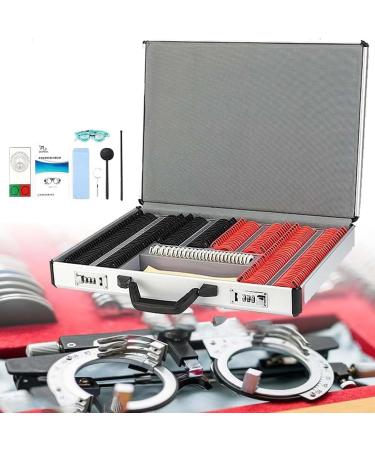 Optical Trial Lens Frame Optometry Kit 266Pcs Trial Lens Set Optical Kit Adjustable Trial Frame Optometry Optician Eye Test 38mm Aperture Aluminum Suitcase