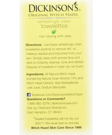 Buy Dickinson Brands Original Witch Hazel Towelettes - 20 Refreshing Cleansing Wipes, Perfect for On-the-Go - Buy Online on GoSupps.com