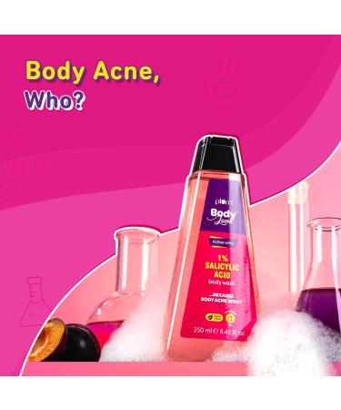 Pl.um BodyLovin Active-witty Body Wash | 1% Salicylic Acid + Vitamin B5 | Hydrating Shower Gel for Body Acne & Dull Skin | Fruity Fragrance | 250 ml - All Skin Types - Buy Online on GoSupps.com