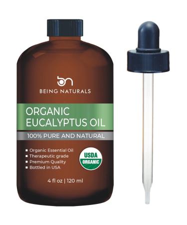 Organic Eucalyptus Essential Oil - Huge 4 FL OZ - 100% Pure & Natural  Premium Natural Oil with Glass Dropper (Eucalyptus Oil)