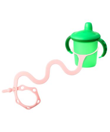 Goji Baby Bottle Bungees - Sippy Cup Holder Strap - Sippy Cup and Toy Safety Tether - Keep Essentials Within Reach - For Kids Ages 0-36 Months - BPA and Phthalate-Free -  Pink 1pk