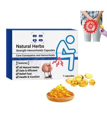 SaYcom Natural Herbal Strength Hemorrhoid Capsules Natural Hemorrhoid Relief Capsules Hemorrhoid Suppository Rapid Hemorrhoid Treatment Helps Relieve Itching Burning Pain (Color : 1 Box)