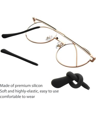 Ryaupy Silicone Anti-Slip Glasses Covers - 4 Pairs Non-Slip Bracket Repair | Universal Black & White End Caps for Glasses - Buy Online on GoSupps.com