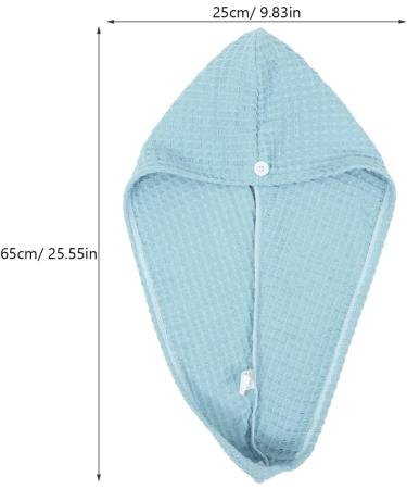 Buy Hair Drying Towel Turban - Waffle Button Wrap for Long Hair | Women's Shower Hair Wrap - Blue - Buy Online on GoSupps.com