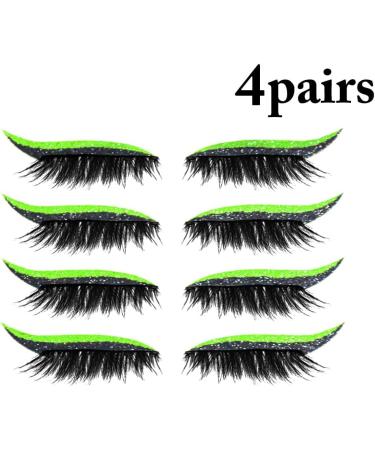 Professional Fluffy Glitter Eyelashes Natural-Looking 4 Pairs DIY Dramatic False Lashes for Cosplay and Decorative Use - Buy Online on GoSupps.com