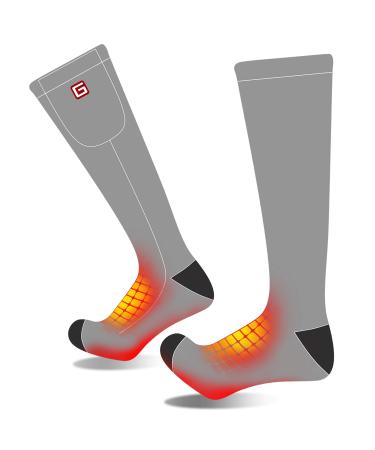 Men Women Rechargeable Electric Heated Socks Battery Heat Sox Kit Large Grey