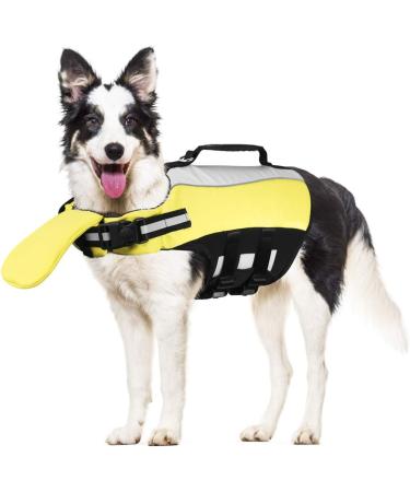 Buy PopetPop Reflective Dog Life Jacket - Float Coat for Small Medium & Large Dogs | Durable Swimming Vest for Dog Safety & Training - Buy Online on GoSupps.com