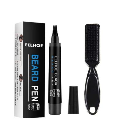 Schimer Waterproof Beard Pen Beard Filler Pencil and Brush Beard Enhancer Moustache Coloring Shaping Tools
