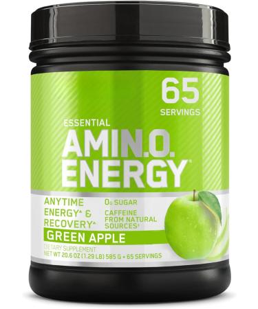 ON Essential Amino Energy | Amino Acid & Energy Formula | 5 Grams of Amino Acids 100 mg of Naturally Sourced Caffeine 5 Calories Sugar Free | 65 Servings (Green Apple) Green Apple 65 Servings (Pack of 1)