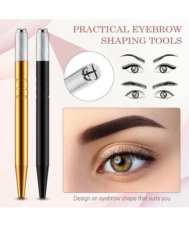 Hoadoek 50 Count Microblading Pens Manual Eyebrow Pencils Microblading Supplies Aluminum Microblading Hand Tools for Cosmetics Easy Install Easy to Use B Black&gold - Buy Online on GoSupps.com