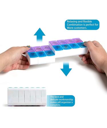 Weekly Pill Organizer - 7 Day AM PM Travel Medicine Case | Large Capacity Portable Pill Box - Buy Online on GoSupps.com