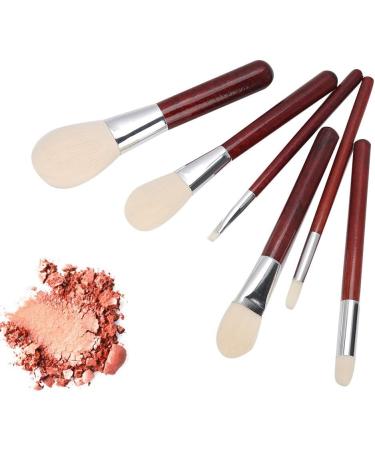Eyebrow Blusher Makeup Brush Set Soft Brush Hair Portable 6pcs Cosmetic Brush with Redwood Handle Apply Eye Shadow Highlight for Makeup Look - Buy Online on GoSupps.com