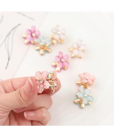 Bakores 24 PCS Mini Flower Hair Clips - Cute Multicolor Small Hair Claw Clips with Crystal Pearls - Sweet Bangs Decorative Clips for Women and Girls - Buy Online on GoSupps.com