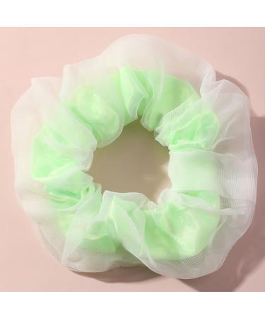 Fashion Organza Double Layered Hair Scrunchies Elastic Hair Tie Women Girls Sports Rubber Band Ponytail Holder(Green) - Buy Online on GoSupps.com