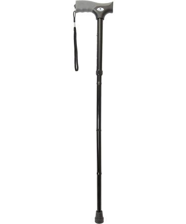 Vaunn Medical Easy Grip Adjustable Folding Cane Walking Stick - Compact & Safe Assistive Mobility Aid for Men, Women, Elderly, Disabled, and Pregnant - Black/Gray - Buy Online on GoSupps.com