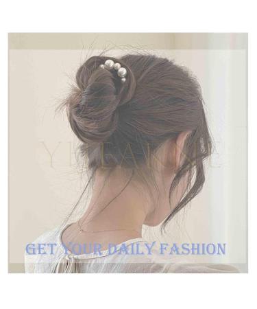 Yheakne Silver Pearl Brass Hair Clip - Vintage U-Shape Bun Holder & Accessories for Women & Girls - Buy Online on GoSupps.com