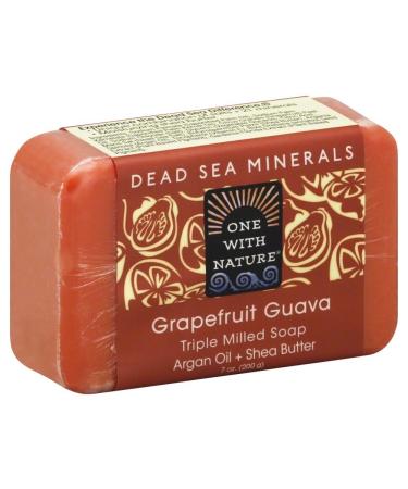 One With Nature Grapefruit Guava Triple Milled Dead Sea Bar Soap 7 Ounce - 1 each.