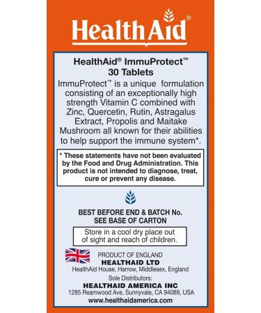 IImmuprotect Ultimate Immune Defense Tablets with Vitamin C, Zinc, Quercetin, Rutin, Maitake, Propolis & Astragalus - 30 ct | Vegetarian Formula - Buy Online on GoSupps.com
