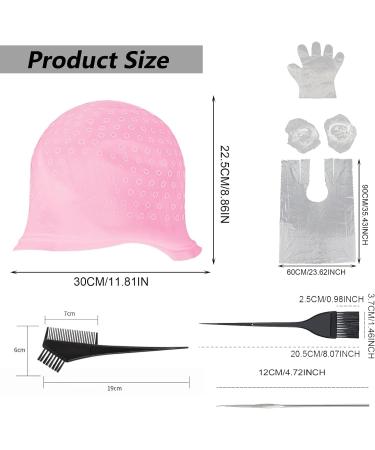 7 Pcs Silicone Highlight Cap Kit with Hook Needles and Dye Brushes - Hair Frosting and Tipping Cap for Girls - Buy Online on GoSupps.com