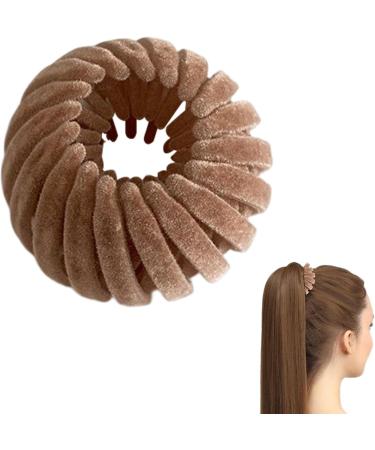 Nest Hair Clips - Velvet Bird Nest Shaped Hair Clips Birds Nest Ponytail Holder | Slip Proof Women Hair Accessories For Ponytail Bun Hairpin Styling And Makeup Facial Washing Work Khaki - Buy Online on GoSupps.com