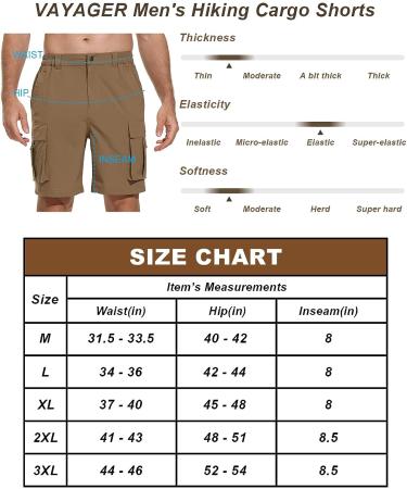VAYAGER Men's Stretch Cargo Shorts - Quick Dry Lightweight Shorts - Dark Khaki 3X-Large - Buy Online on GoSupps.com
