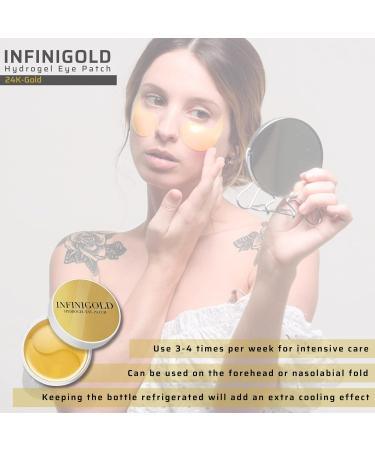 Eye Masks INFINIGOLD (60 units) 24K Gold Eye Treatment with natural ingredients Eye Masks for Dark Circles Anti Wrinkle Treatment Under Eye Gel Pads (Eye Mask) - Buy Online on GoSupps.com