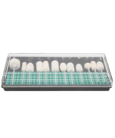 YUUGAA Nail Drill Bit 12 Pieces Wool Felt Nail Grinding Polishing Head Portable Nail Drill Set Accessories
