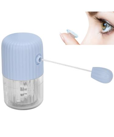 Contact lenses cleaner contact lenses cleaning container with manual rotation for daily use with the care solution suitable disposal of soft lens hard lens contact lens (blue)
