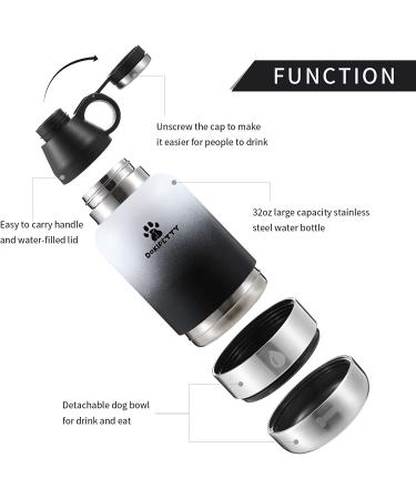 Dokipetty Leak Proof Portable Dog Water Bottle for Human and Pet - Outdoor Walking Dispenser (White/Black) - Buy Online on GoSupps.com