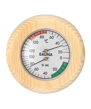 Fivtsme sauna thermometer hygrometer 2 in 1 in the wooden frame 145mm high -quality sauna accessories heat -resistant with thermometer + hygrometer