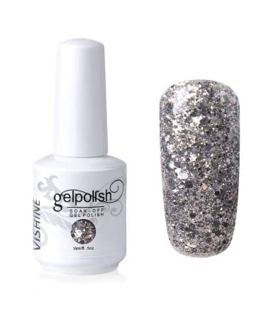 Vishine Soak-off Gel Polish Lacquer Nail Art UV LED Manicure Glitter Lavenderblush (329) #329