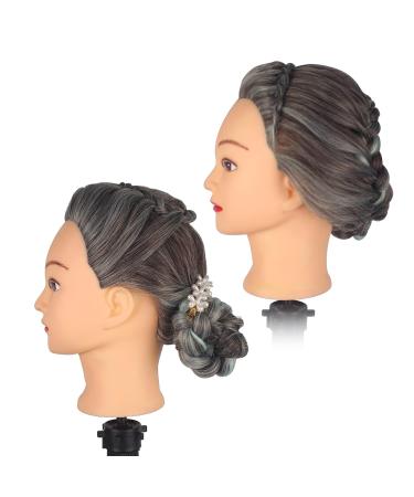 Frisierkopf Auzass 26-28 Inch Ombre Hairdressing Training Head - 100% Art Hair Styling Practice Set with Holder for DIY Hairstyles in Blue - Buy Online on GoSupps.com